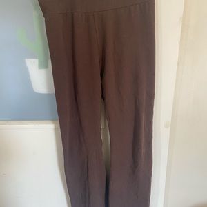 Brown flare bottom yoga pants